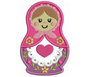 Stickmuster Matroschka Appli